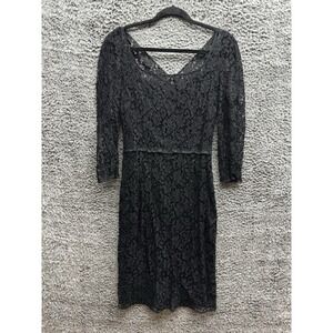 Dolce&Gabbana Black Lace 3/4 Sleeve A-Line Dress w/ Satin‎ Slip Size M/L